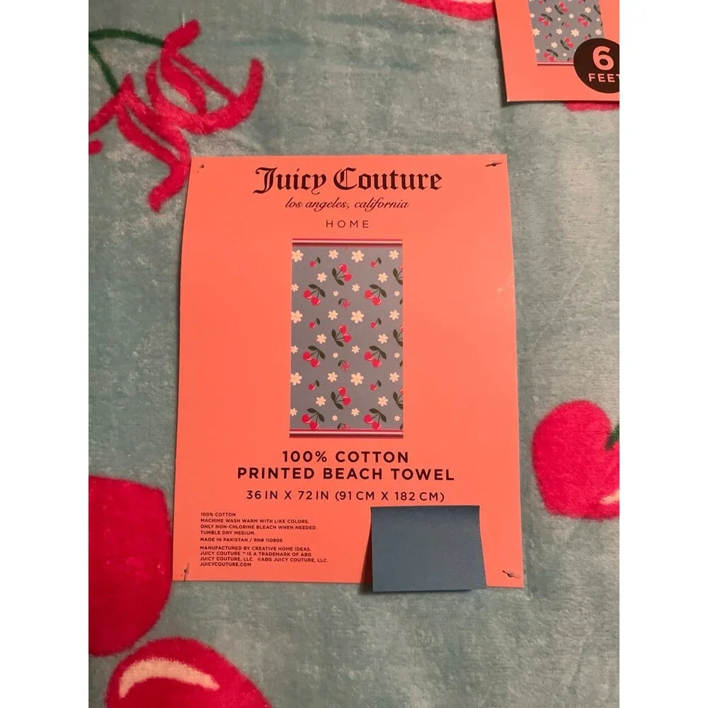 Juicy Couture cherry beach towel